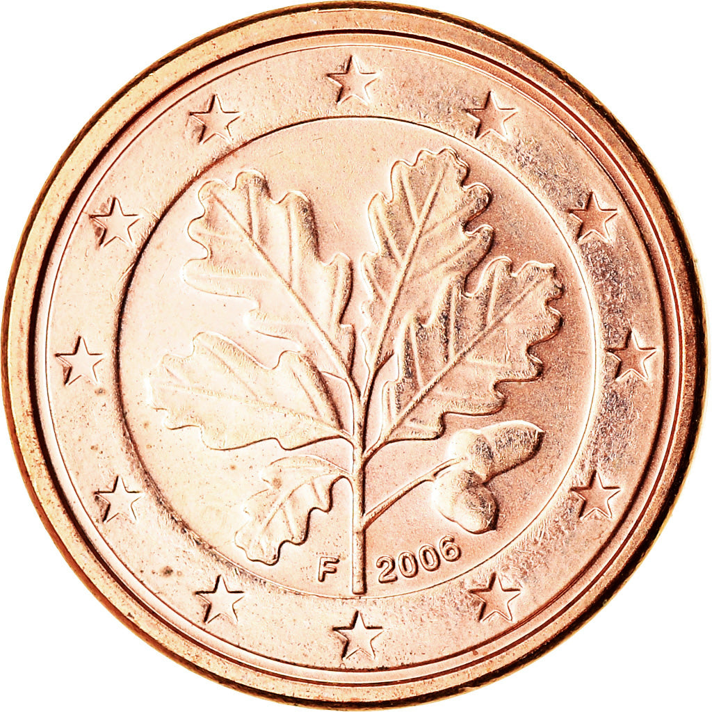 ALEMANHA - REPÚBLICA FEDERAL, Euro Cent, 2006, MS(63), Aço Cromado a Cobre
