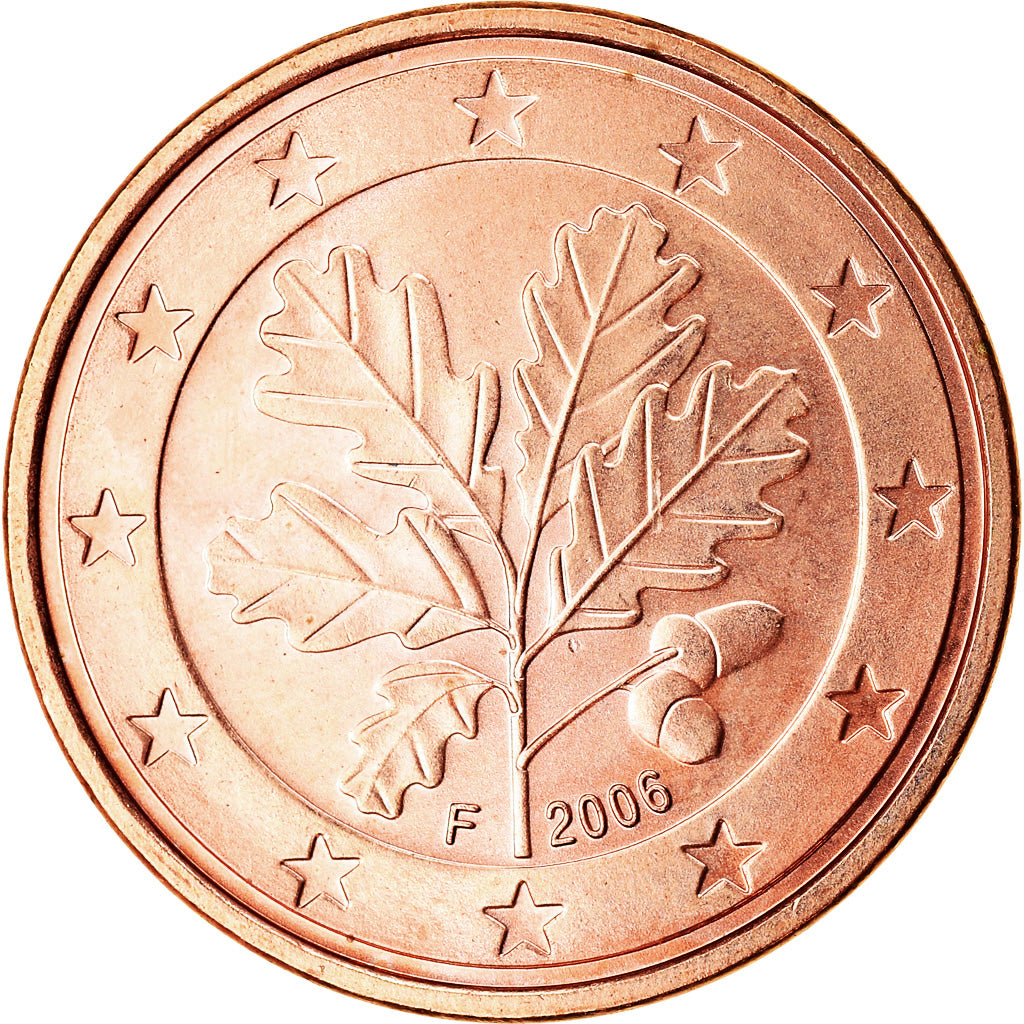 ALEMANHA - REPÚBLICA FEDERAL, 5 Euro Cent, 2006, MS(63), Aço Cromado a Cobre
