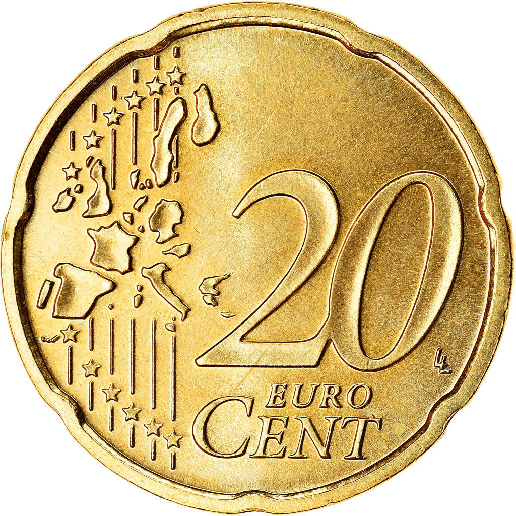 ALEMANHA - REPÚBLICA FEDERAL, 20 Euro Cent, 2006, MS(63), Latão, KM:211