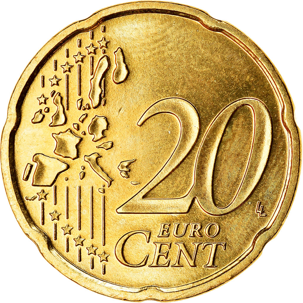 Niemcy - RFN, 20 Euro Cent, 2006, Karlsruhe, MS(63), Mosiądz, KM:211