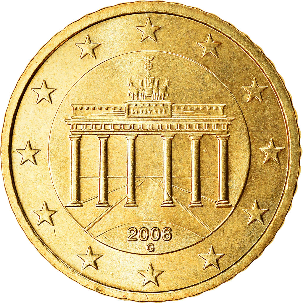 GERMANY - FEDERAL REPUBLIC, 50 Euro Cent, 2006, MS(63), Brass, KM:212