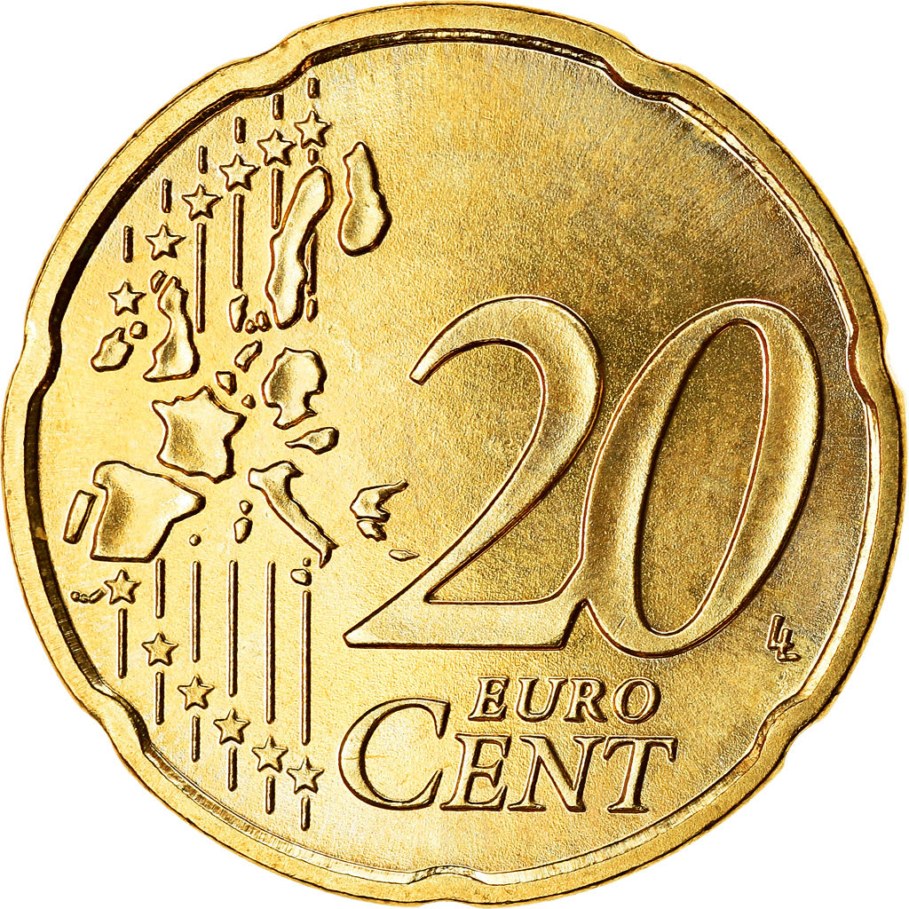GERMANY - FEDERAL REPUBLIC, 20 Euro Cent, 2006, MS(63), Brass, KM:211