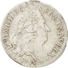 FRANCE, 10 Sols aux insignes, 10 Sols-1/8 Ecu, 1703, Paris, KM #349.1,...