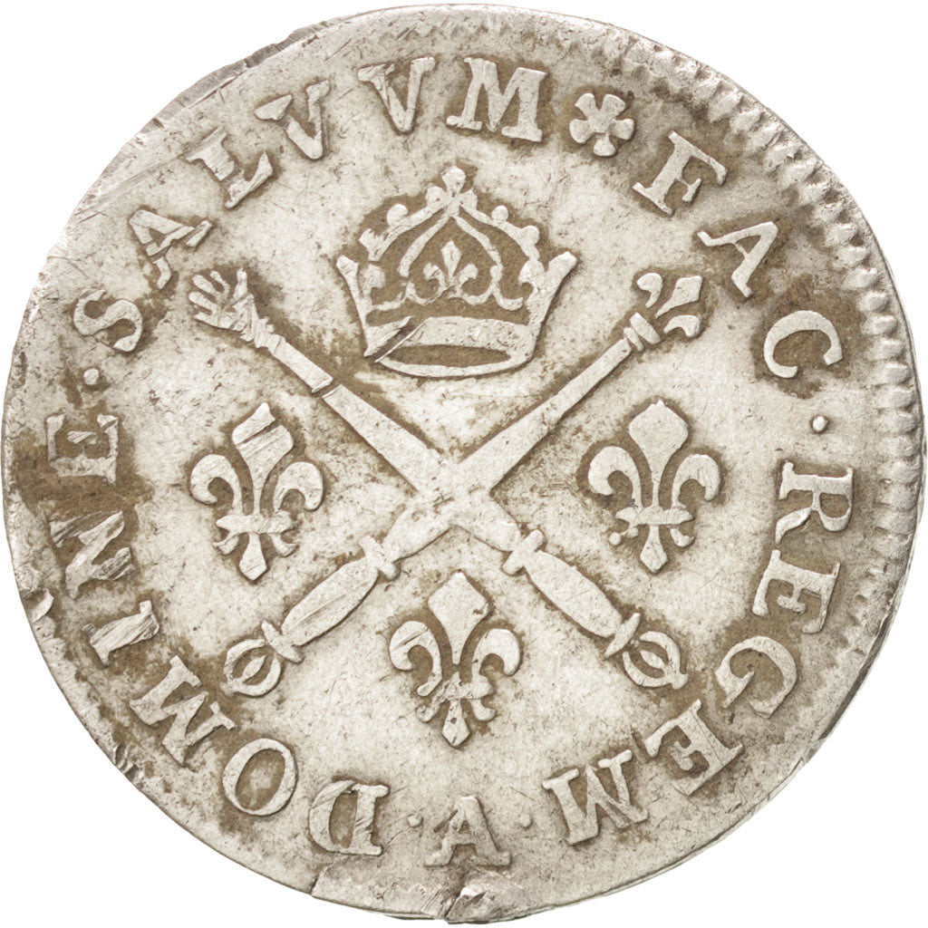 FRANCE, 10 Sols aux insignes, 10 Sols-1/8 Ecu, 1703, Paris, KM #349.1,...