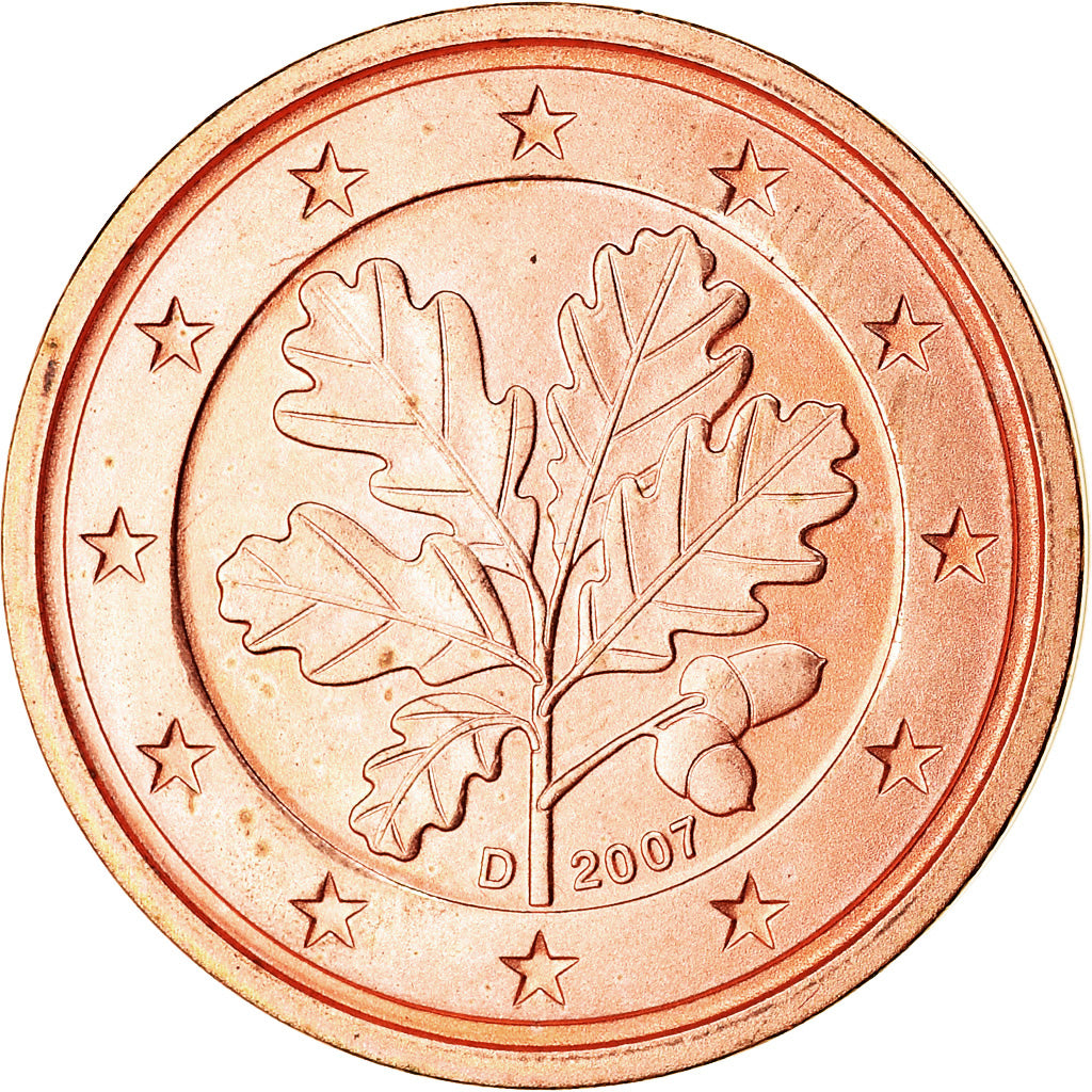 Bundesrepublik Deutschland, 2 Euro Cent, 2007, UNZ, Copper Plated Steel, KM:208