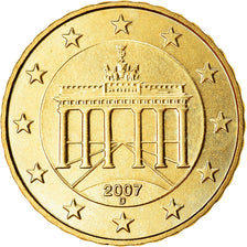 GERMANY - FEDERAL REPUBLIC, 10 Euro Cent, 2007, MS(63), Brass, KM:254