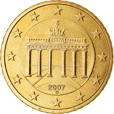 GERMANY - FEDERAL REPUBLIC, 50 Euro Cent, 2007, MS(63), Brass, KM:256