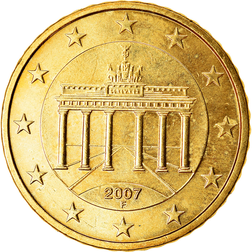 GERMANY - FEDERAL REPUBLIC, 50 Euro Cent, 2007, MS(63), Brass, KM:256