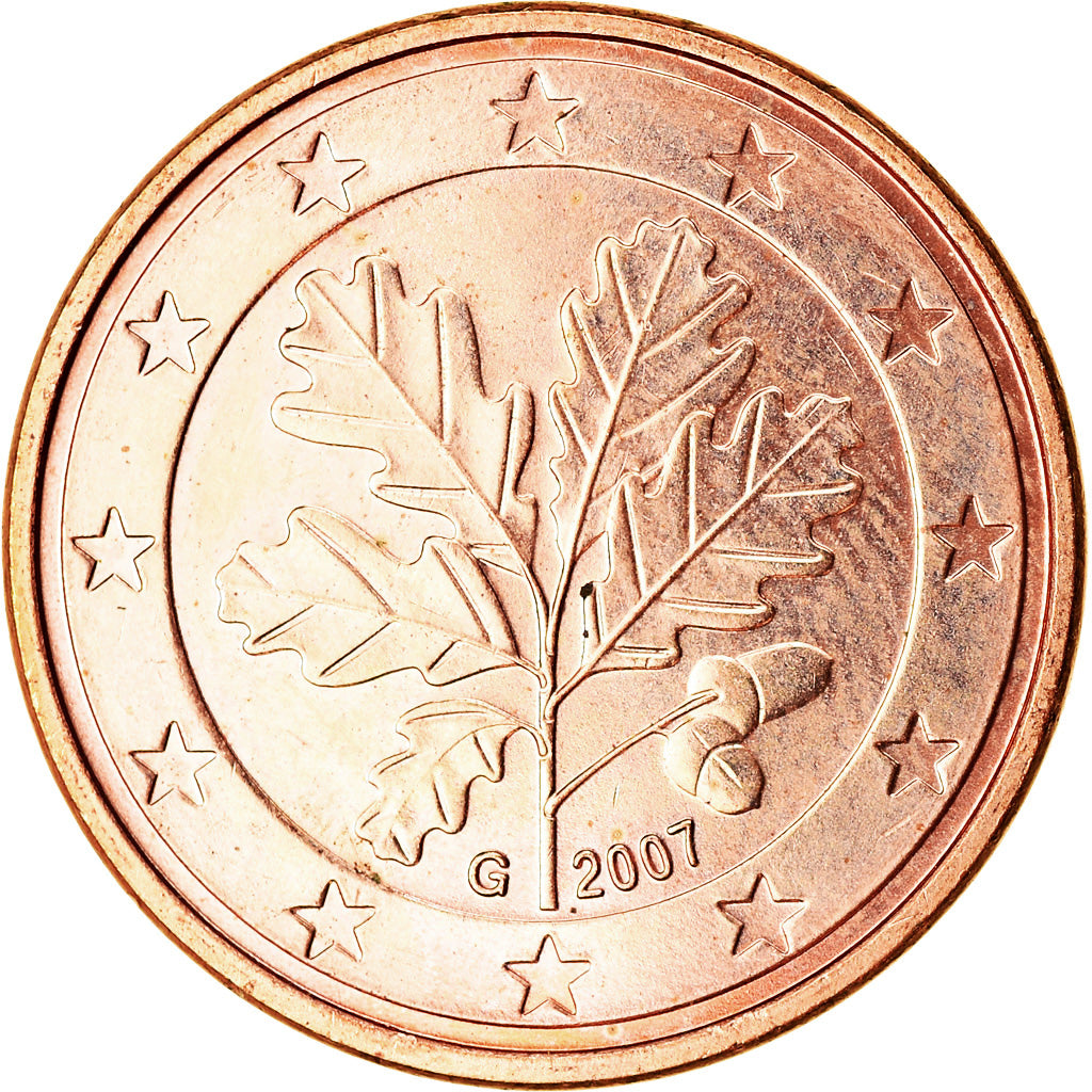 GERMANIA - REPUBBLICA FEDERALE, 5 Euro Cent, 2007, SPL, Acciaio placcato rame