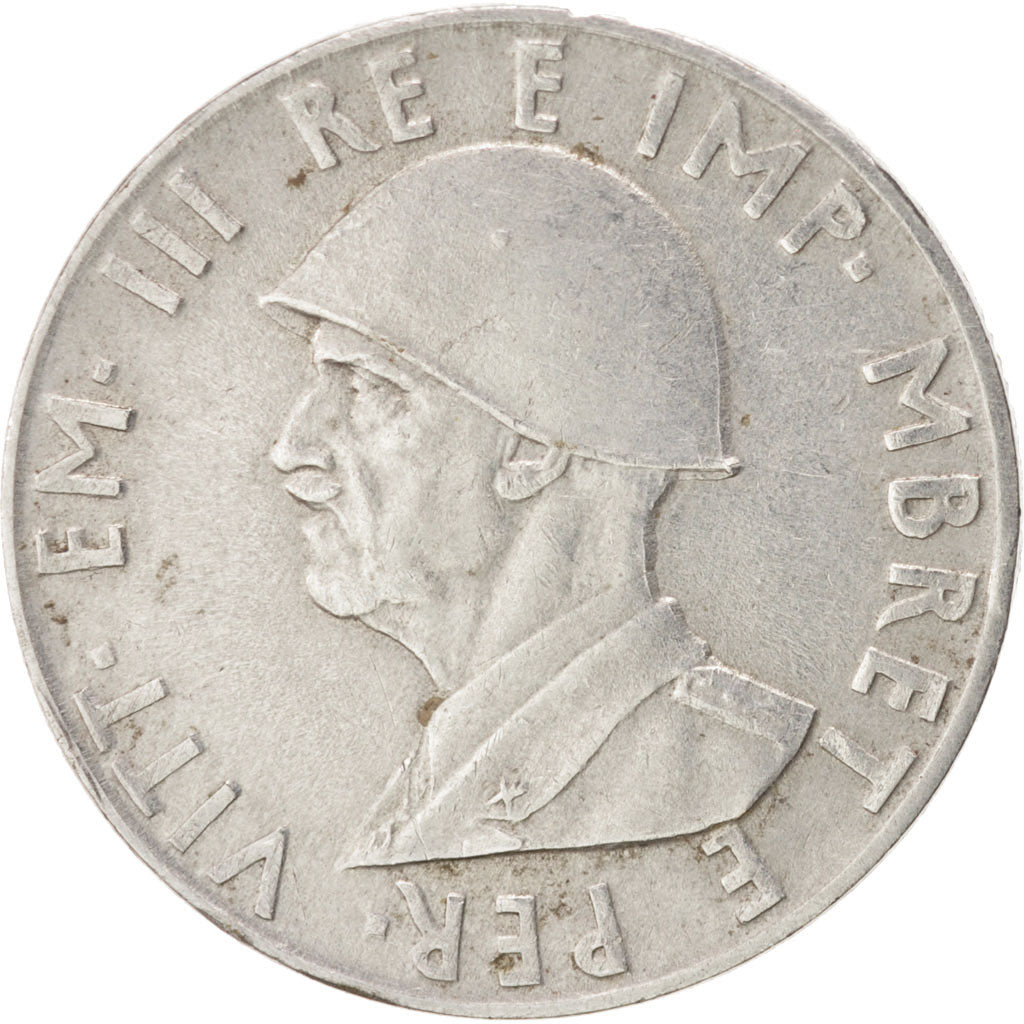 ALBANIA, 0.50 Lek, 1939, Rome, KM #30, EF(40-45), Stainless Steel, 5.95