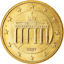 GERMANY - FEDERAL REPUBLIC, 50 Euro Cent, 2007, MS(63), Brass, KM:256