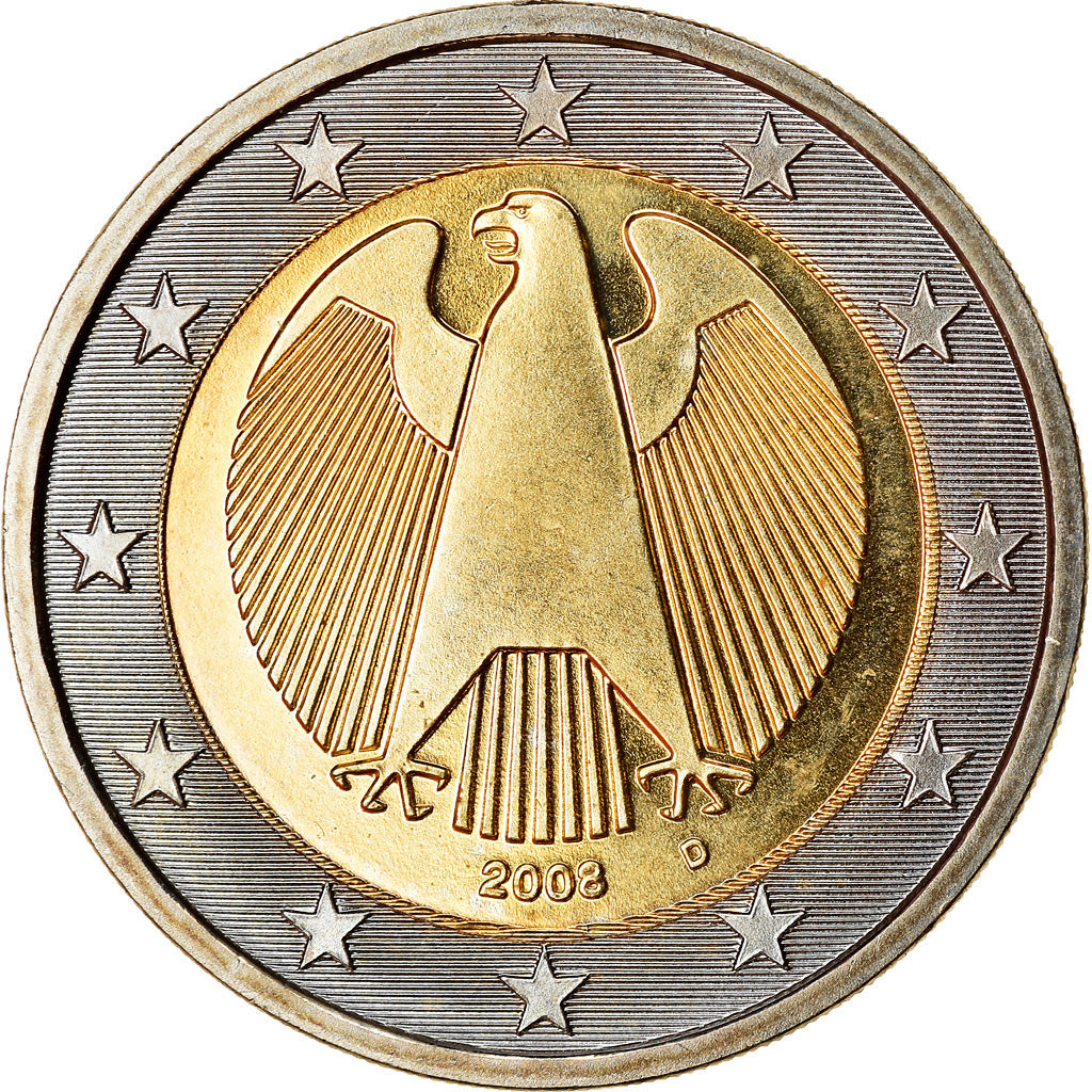 GERMANIA - REPUBBLICA FEDERALE, 2 Euro, 2008, SPL, Bi-metallico, KM:258