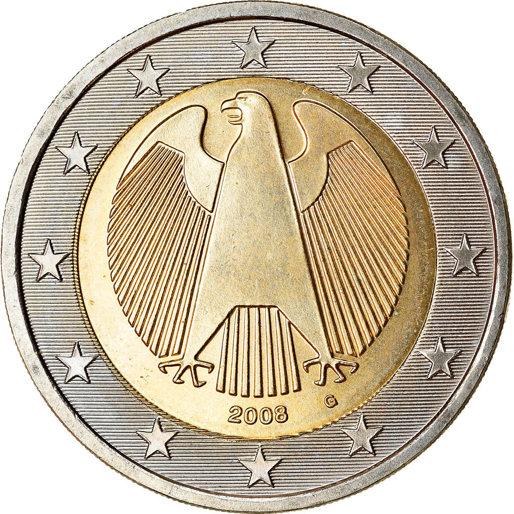 GERMANY - FEDERAL REPUBLIC, 2 Euro, 2008, MS(63), Bi-Metallic, KM:258