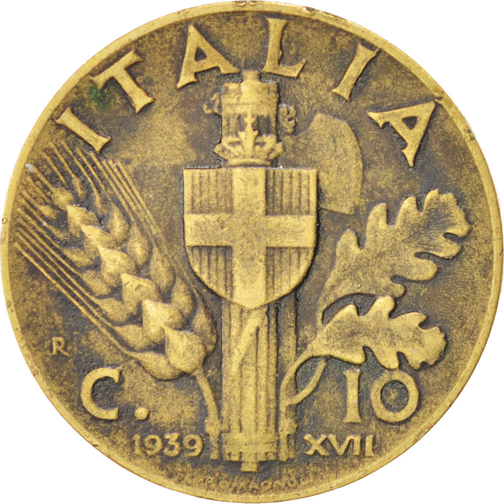 Italie, Victor Emmanuel III, 10 Centesimi 1939 R, KM 74a