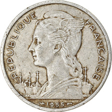 Münze, Réunion, 5 Francs, 1955, S+, Aluminium, KM:9