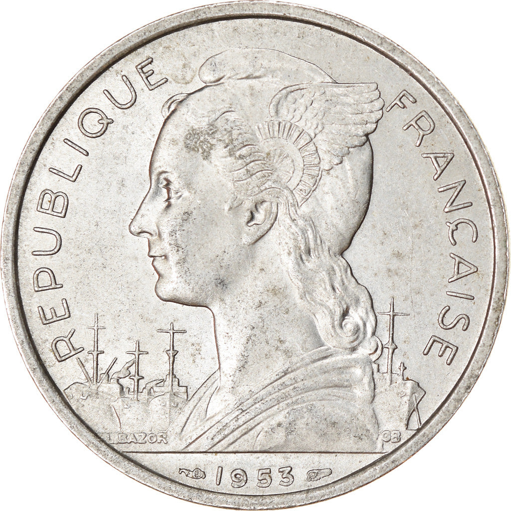 Moneta, Madagascar, 5 Francs, 1953, Paris, SPL-, Alluminio, KM:5