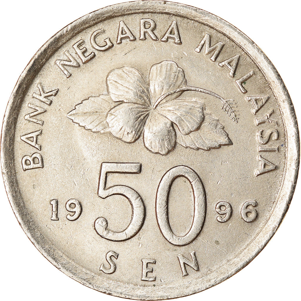 Coin, Malaysia, 50 Sen, 1996, AU(55-58), Copper-nickel, KM:53