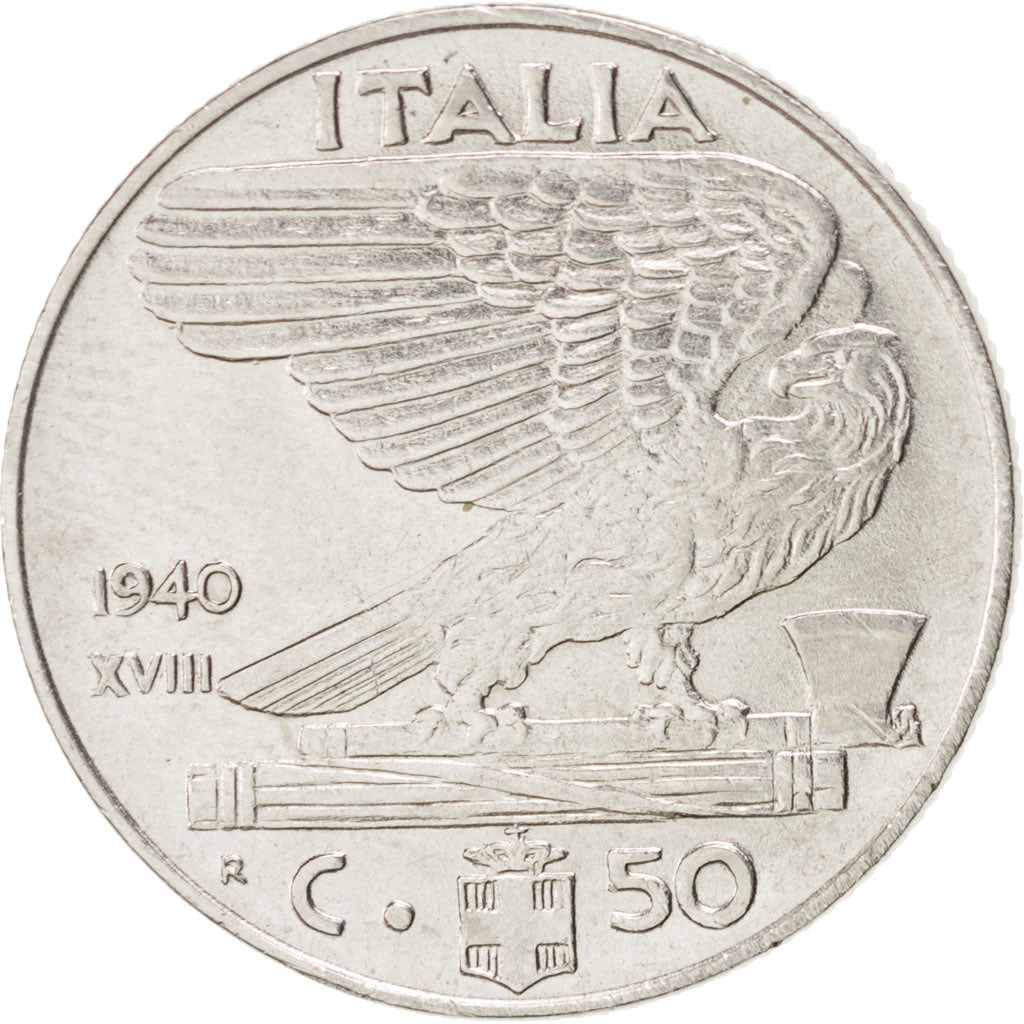 Italie, Victor Emmanuel III, 50 Centesimi 1940 R, KM 76a