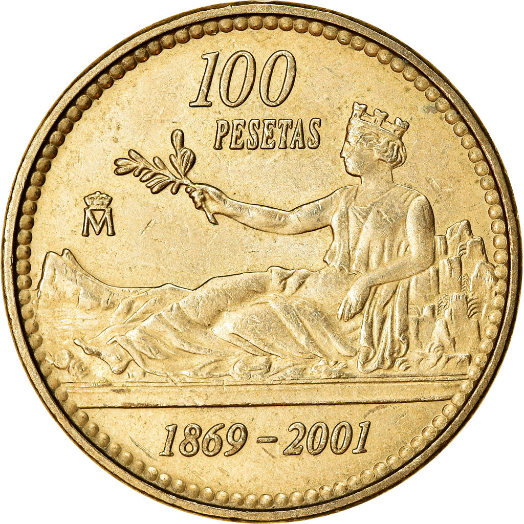 Munten, Spanje, Juan Carlos I, 100 Pesetas, 2001, Madrid, PR, Aluminum-Bronze