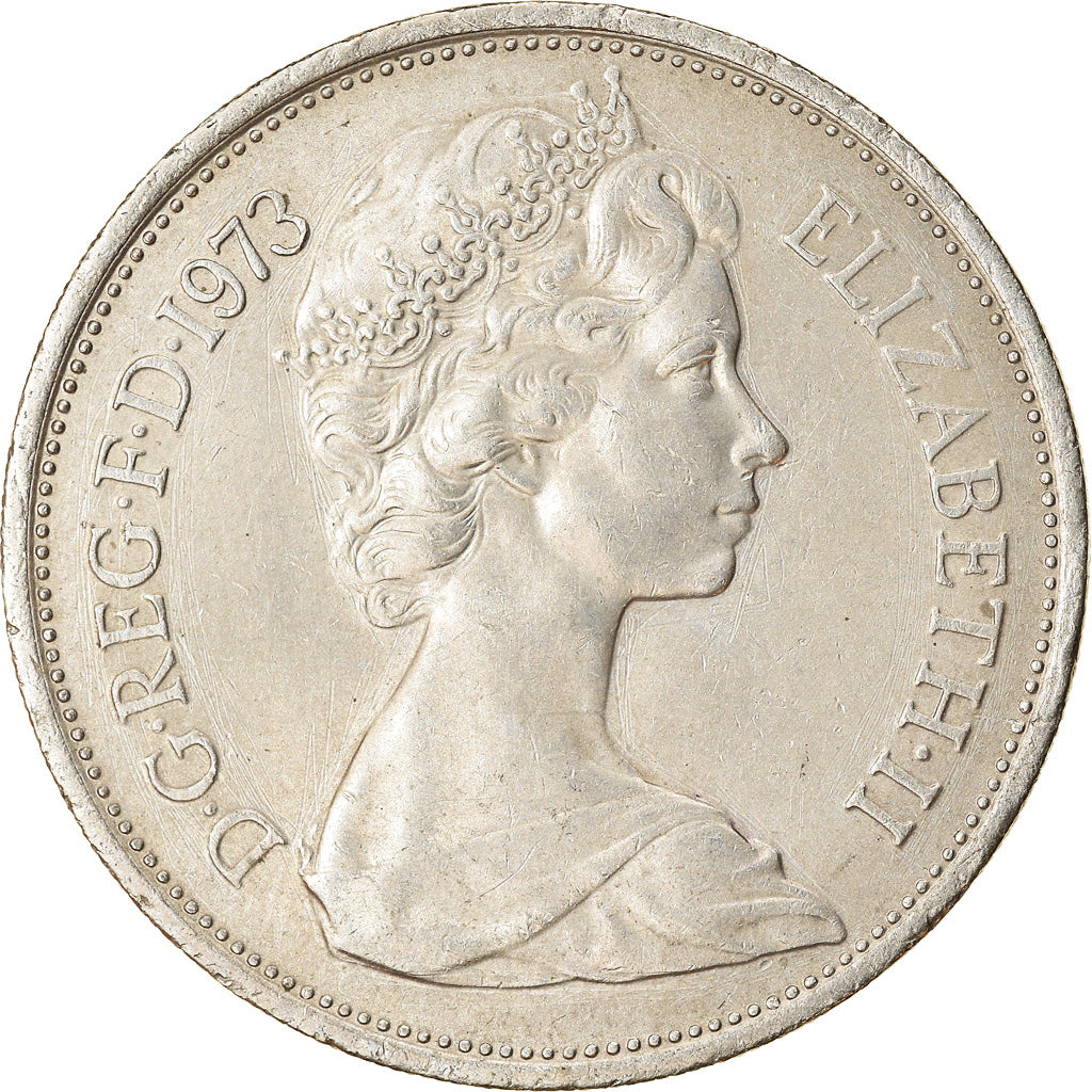 Moeda, Grã-Bretanha, Elizabeth II, 10 New Pence, 1973, AU(55-58)