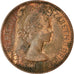 Moneda, Gran Bretaña, Elizabeth II, 1/2 Penny, 1953, BC+, Bronce, KM:882
