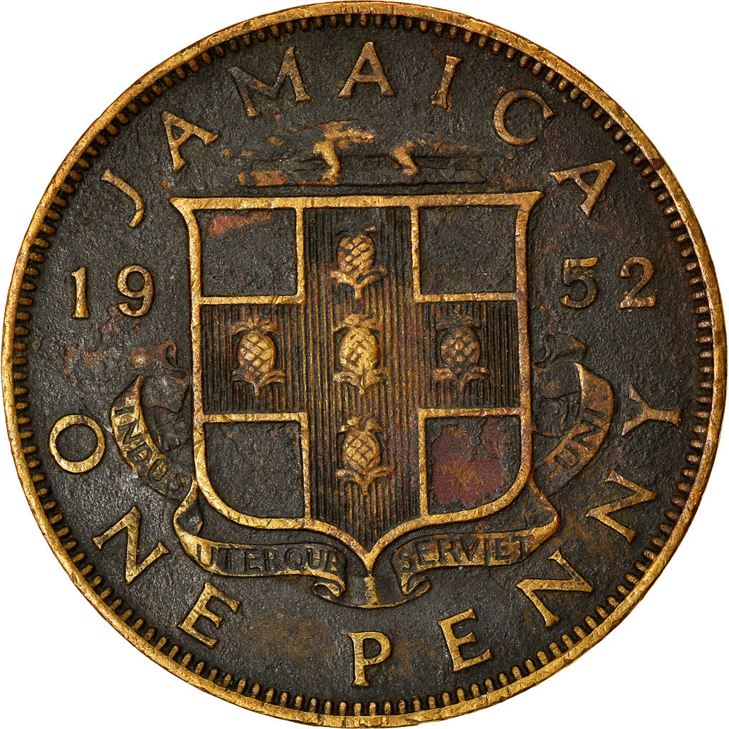 Münze, Jamaica, George VI, Penny, 1952, S, Nickel-brass, KM:35
