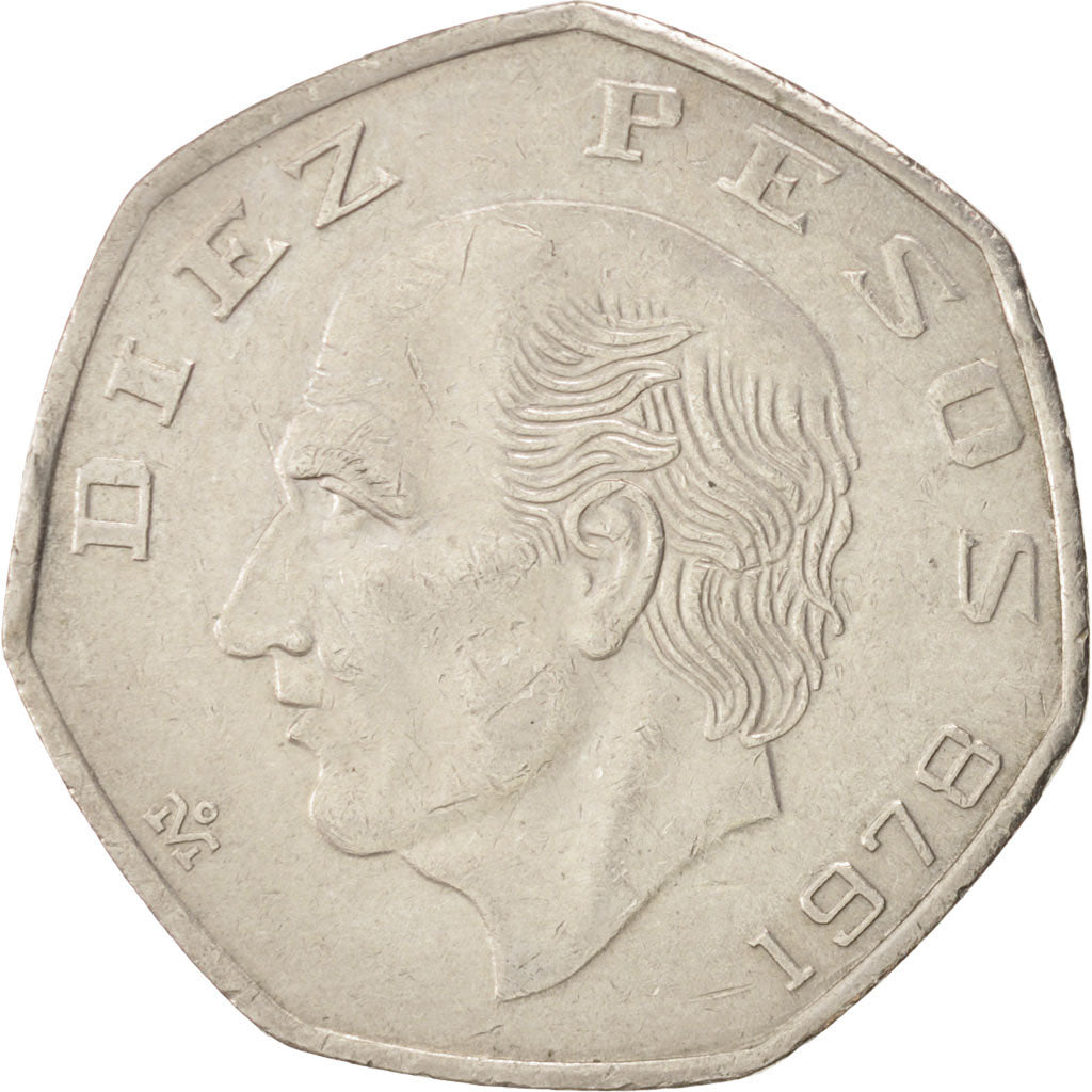Coin, Mexico, 10 Pesos, 1978, Mexico City, EF(40-45), Copper-nickel, KM:477.2