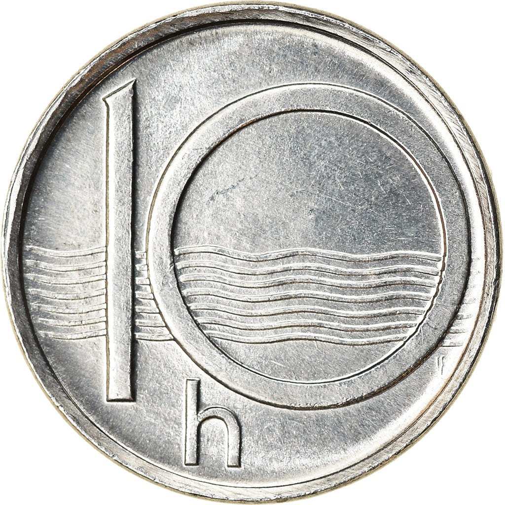 Moneta, Czechy, 10 Haleru, 1994, MS(63), Aluminium, KM:6