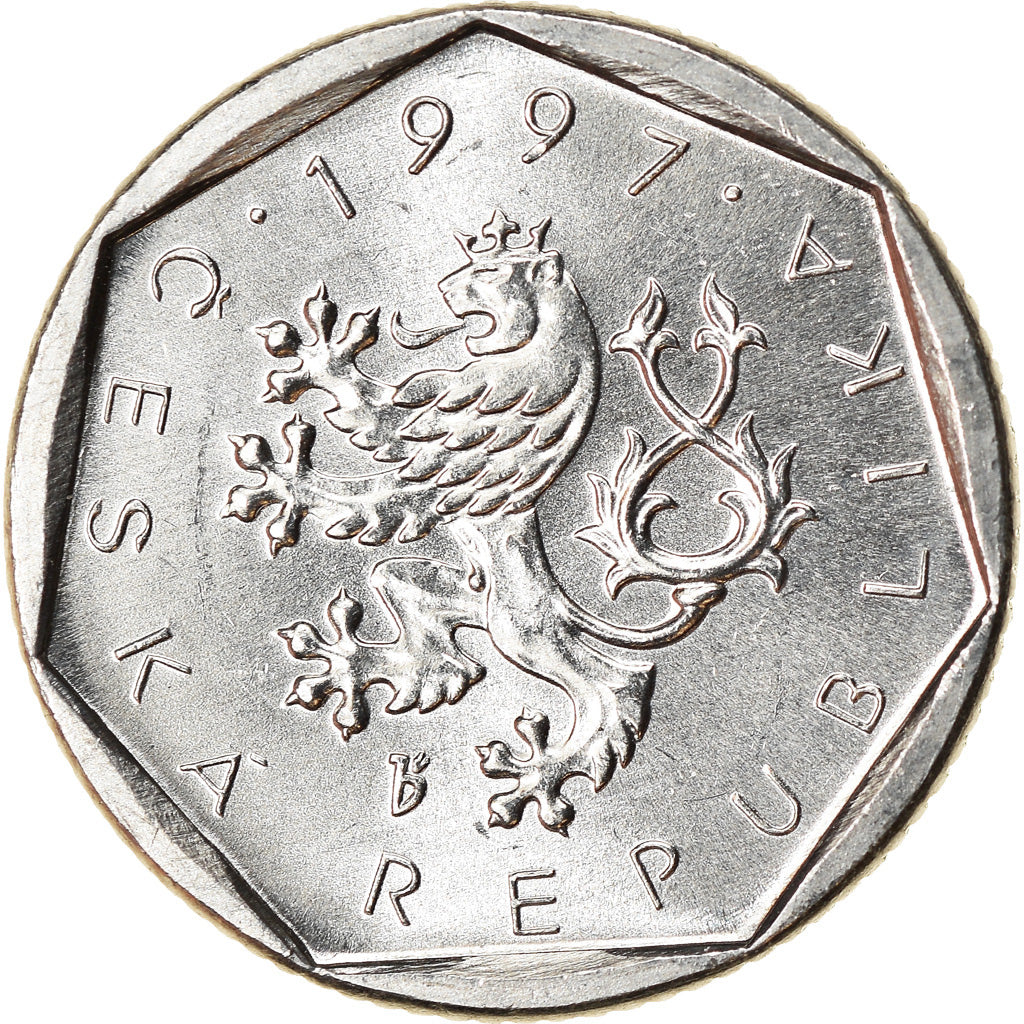 Moneta, Czechy, 20 Haleru, 1997, MS(63), Aluminium, KM:2.1