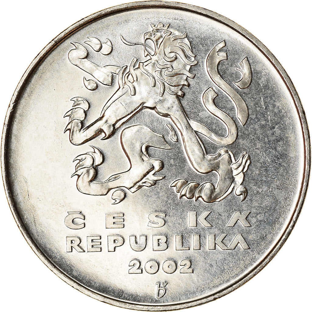 Coin, Czech Republic, 5 Korun, 2002, MS(63), Nickel plated steel, KM:8