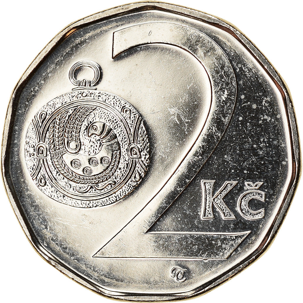 Münze, Tschechische Republik, 2 Koruny, 2003, UNZ, Nickel plated steel, KM:9