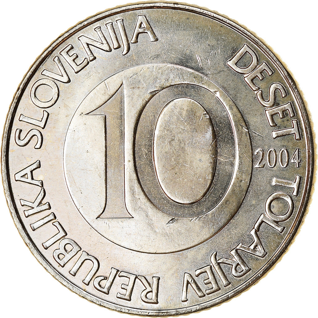 Moneta, Slovenia, 10 Tolarjev, 2004, SPL, Rame-nichel, KM:41