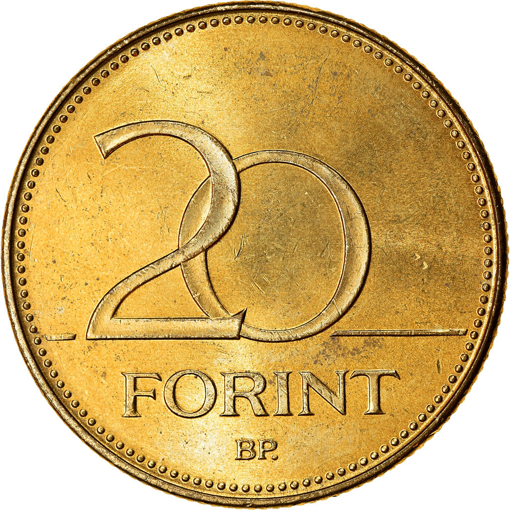 Coin, Hungary, 20 Forint, 1995, Budapest, MS(63), Nickel-brass, KM:696