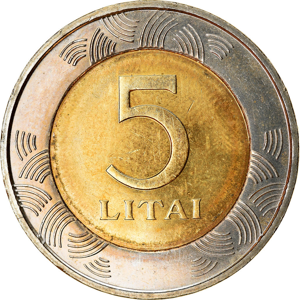 Moneta, Lituania, 5 Litai, 1998, SPL-, Bi-metallico, KM:113