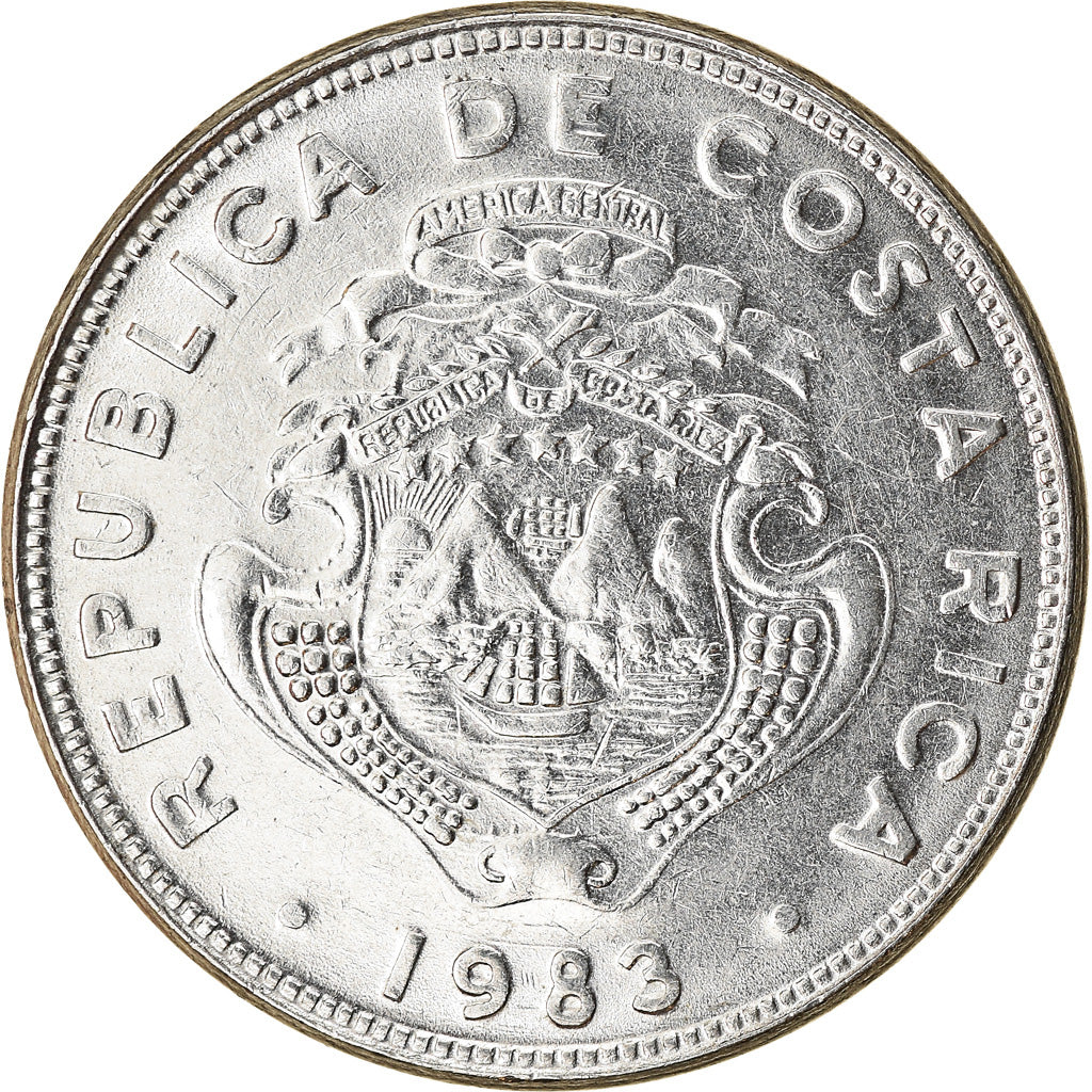 Moneta, Costa Rica, 2 Colones, 1983, SPL, Acciaio inossidabile, KM:211.1