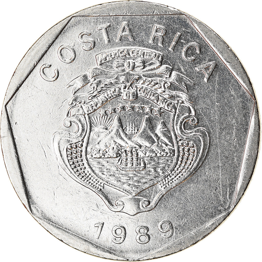 Moneta, Costa Rica, 5 Colones, 1989, SPL, Acciaio inossidabile, KM:214.1