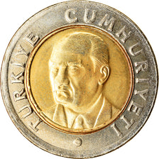 Coin, Turkey, New Lira, 2007, Istanbul, MS(63), Bi-Metallic, KM:1169