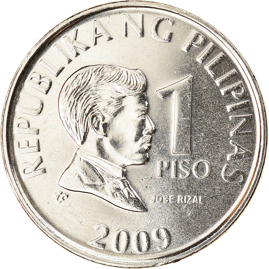 Moneta, Filippine, Piso, 2009, SPL, Acciaio placcato nichel, KM:269a