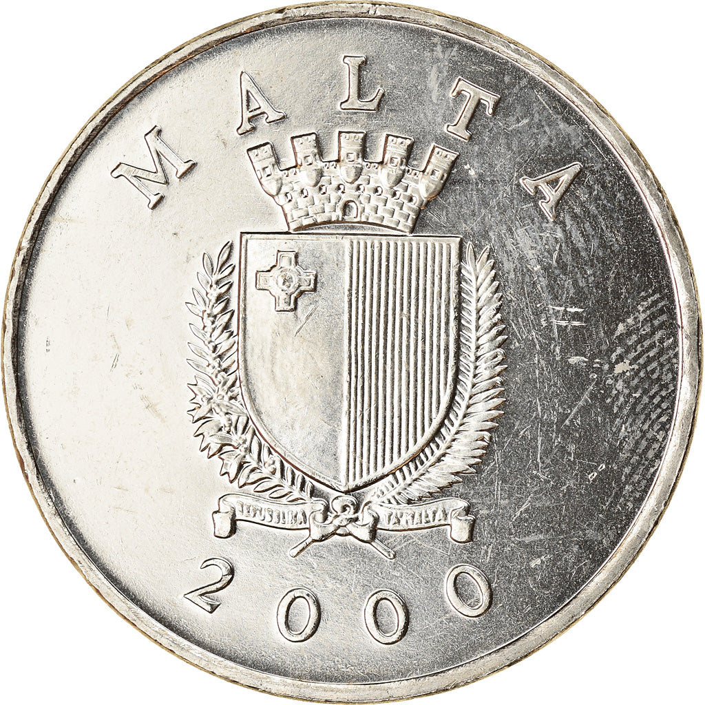 Münze, Malta, Lira, 2000, VZ, Nickel, KM:99