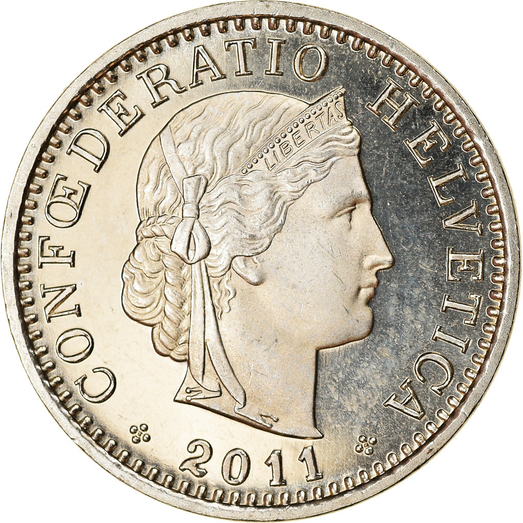 Münze, Schweiz, 20 Rappen, 2011, Bern, UNZ, Copper-nickel, KM:29a