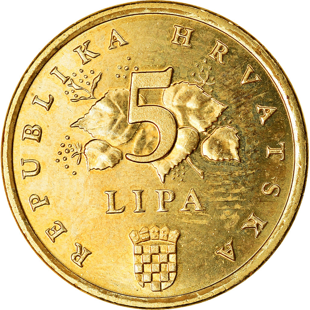 Münze, Kroatien, 5 Lipa, 1999, VZ, Brass plated steel, KM:5