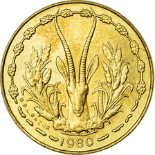 Moneda, Estados del África Occidental, 5 Francs, 1980, EBC, Aluminio - níquel