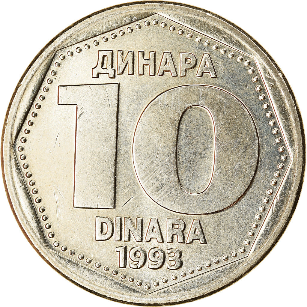 Monnaie, Yougoslavie, 10 Dinara, 1993, SPL, Copper-Nickel-Zinc, KM:157