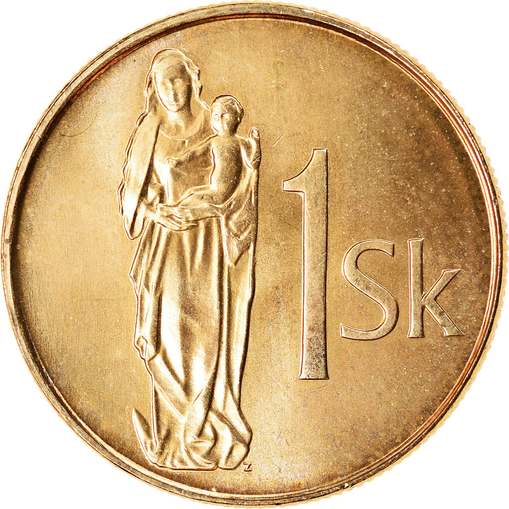 Munten, Slowakije, Koruna, 2002, UNC-, Bronze Plated Steel, KM:12
