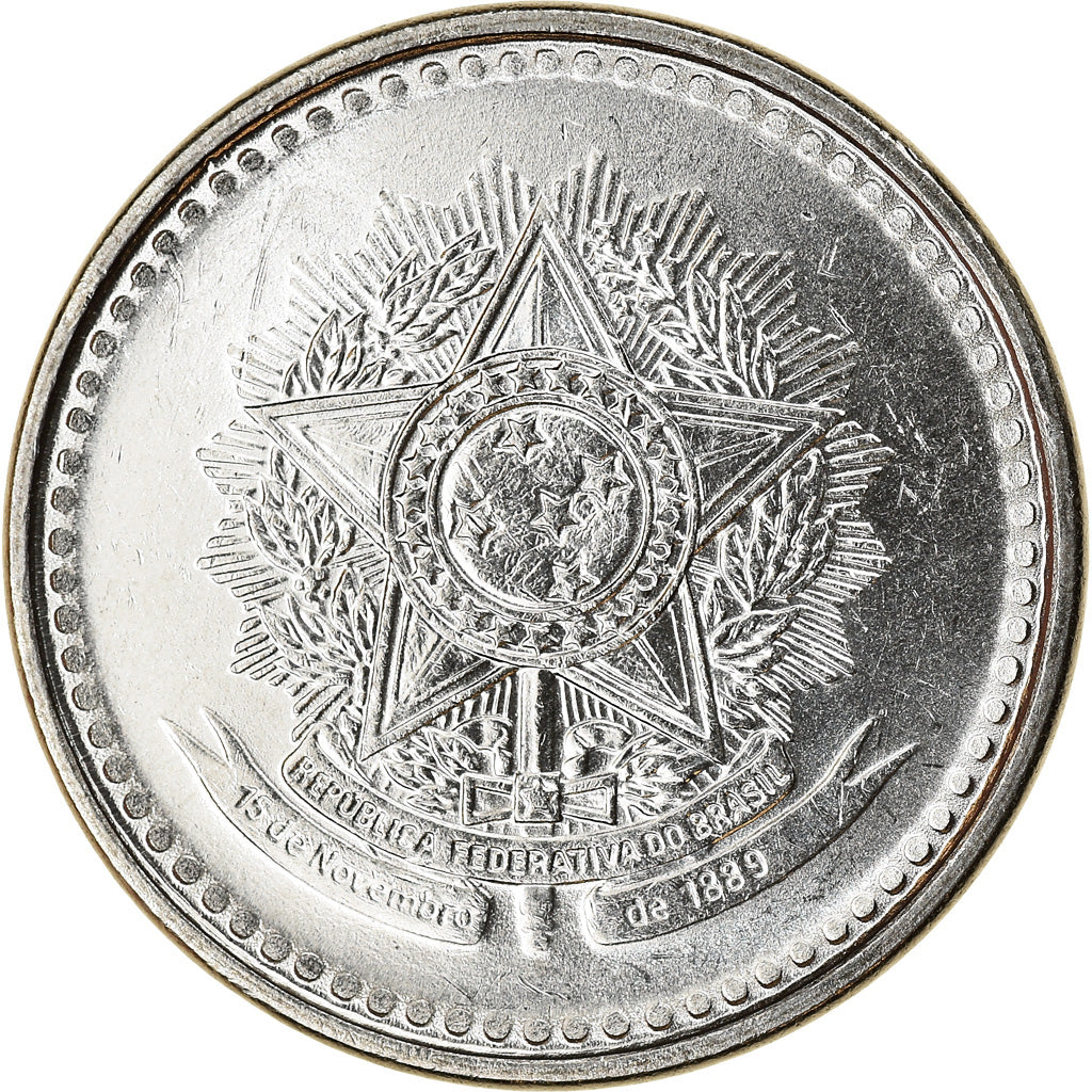 Coin, Brazil, 50 Centavos, 1987, MS(63), Stainless Steel, KM:604
