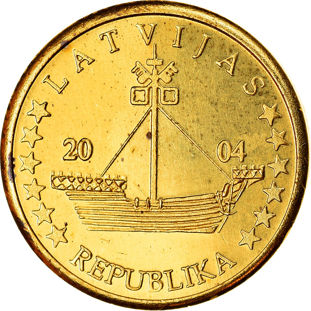Latvia, 10 Euro Cent, 2004, unofficial private coin, SPL, Laiton