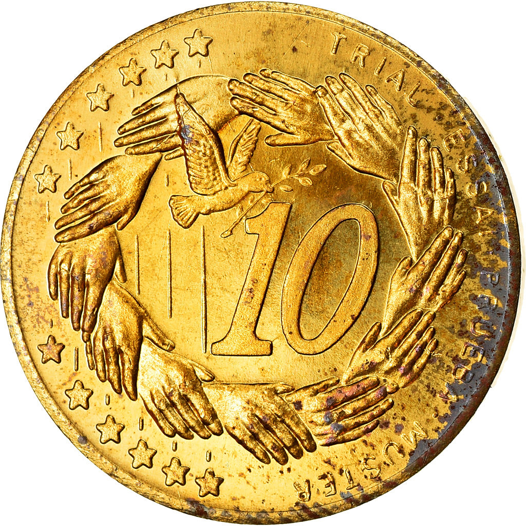 Latvia, 10 Euro Cent, 2004, unofficial private coin, SPL, Laiton