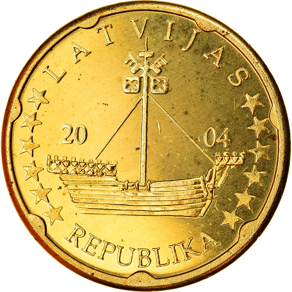 Latvia, 20 Euro Cent, 2004, unofficial private coin, MS(63), Brass
