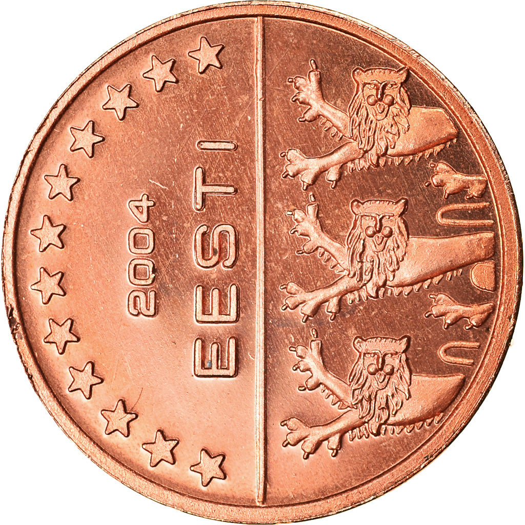 Estonia, 2 Euro Cent, 2004, unofficial private coin, UNZ, Copper Plated Steel