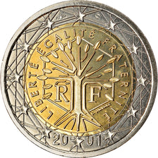 France, 2 Euro, 2001, MS(65-70), Bi-Metallic, KM:1289